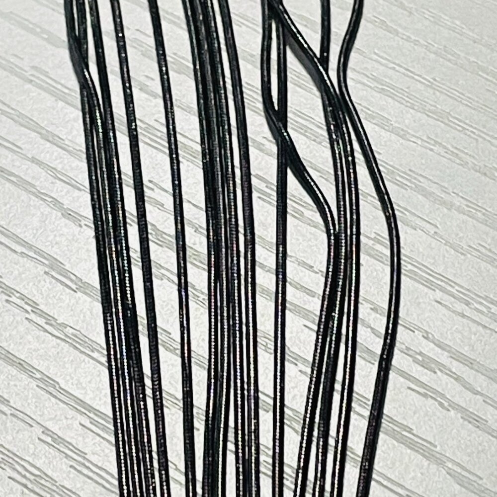 High Carbon Steel Piano Wire 14-Strand Necklace Gray Ribbon - Picture 7 of 10